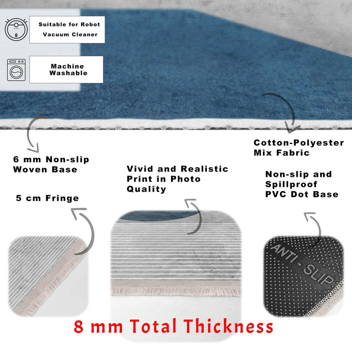 Abstract Area Rug|Boho Style Carpet|Machine-Washable Fringed Non-Slip Rug|Modern Stylish Multi-Purpose Anti-Slip Carpet|Abstract Home Decor