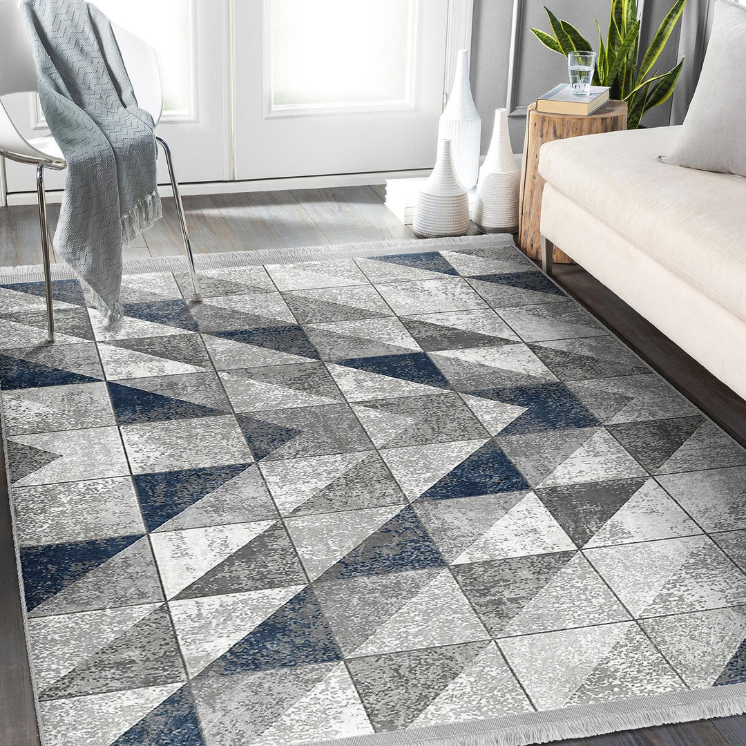 Rectangular Area Rugs - Triangle Pattern Geometric Rug – Akasia