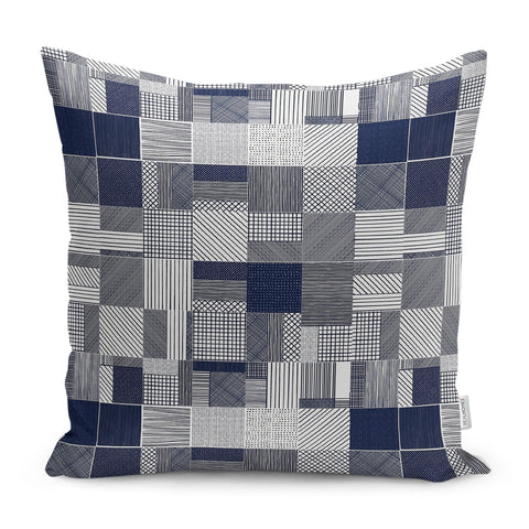 Abstract Pillow Case|Blue Gray Cushion|Boho Cushion Cover|Farmhouse Pillowtop|Decorative Housewarming Pillow|Outdoor Throw Pillowcase