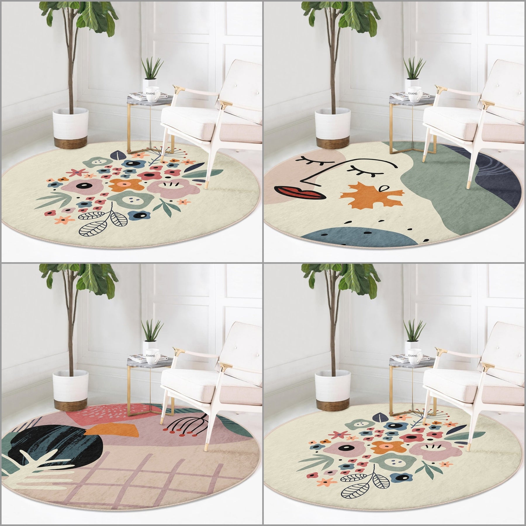 J & M Home Fashions Circles Doormat
