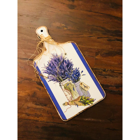 Wooden Serving Board|Hand Painted Lavender Cutting Board|Wood Kitchen Decor|Custom Table Decor|Floral Serving Board|Farmhouse Gift For Mom