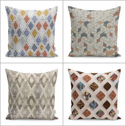 Abstract Pillow Case|Geometric Cushion|Diamond Pillowtop|Decorative Housewarming Pillow|Farmhouse Style Throw Pillowcase|Boho Cushion Cover