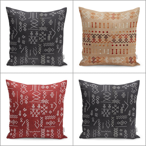 Tribal Pillow Case|Ethnic Cushion Cover|Farmhouse Pillowtop|Decorative Housewarming Pillow|Outdoor Throw Pillowcase|Boho Bedding Cushion