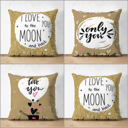 Love Throw Pillow Cover|I Love You To The Moon and Back Cushion Case|Only You Pillowcase|Valentine's Day Cushion Cover|Valentine Pillowtop