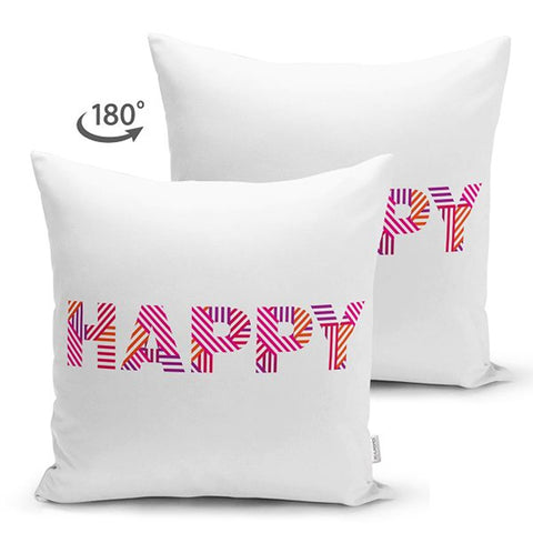 Love Pillow Cover|Happy Pillowcase|Striped Heart Pillow|Valentine&