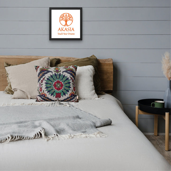 Geometric Pattern Pillow Covers|Decorative Floral Design Gobelin Cushion Case|Farmhouse Style Throw Pillow|Handmade Woven Outdoor Pillowcase