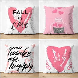 Valentine Pillow Top|Fall in Love Pillow|Romantic Pillowcase|Heart Cushion Case|Valentine's Day Gift|Love Cushion Cover|You Make Me Happy