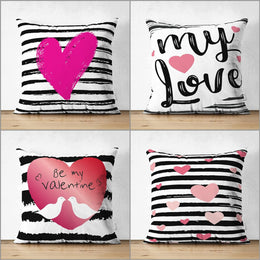 Love Pillow Cover|My Love Pillowcase|Heart Pillow Case|Be My Valentine's|Striped Cushion Case|Best Gift for Her|Valentine Pillow Top