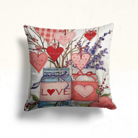 Love Throw Pillow Cover|Smile Print Valentine&