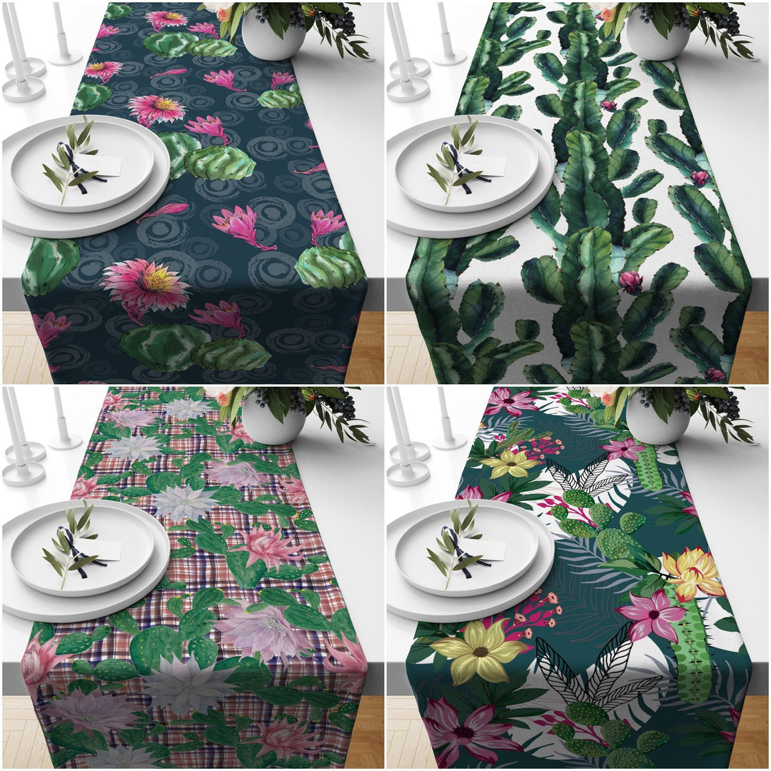 succulent table cloth Floral Cactus Print Rectangle Table Runner
