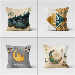Eid Mubarak Pillow Cover|Ramadan Pillow Case|Mystic Pillowcase|Islamic Cushion Case|Eid Mubarak Decor|Authentic Pillowtop|Gift for Muslims