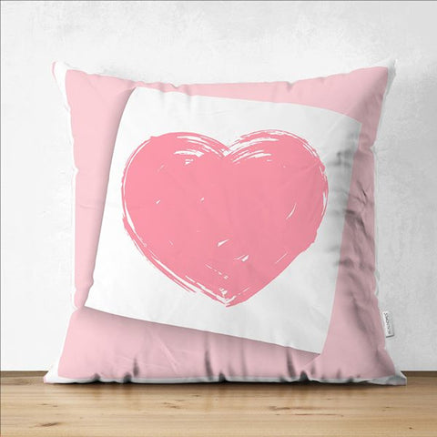 Love Pillow Cover|Pink Heart Cushion|Romantic Pillowcase|Valentine&