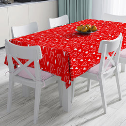 Valentine Tablecloth|Heart Table Decor|Love Themed Tabletop|Love Home Decor|Striped Tabletop|Romantic Heart Print Kitchen Table Top