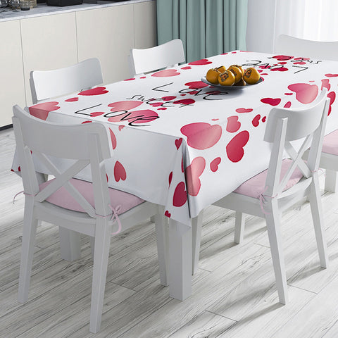 Love Themed Tabletop|Valentine Tablecloth|Heart Table Decor|Love Home Decor|Happy Valentine&