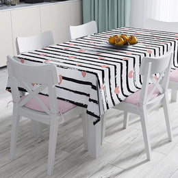 Romantic Tablecloth|Heart Table Decor|Love Themed Tabletop|Love Home Decor|Striped Tabletop|Valentine Heart Print Kitchen Table Top
