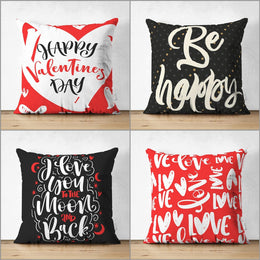 Love Throw Pillow Cover|Happy Valentine's Day Cushion|I Love You To The Moon and Back Cushion Case|Be Happy Pillowcase|Valentine Pillowtop