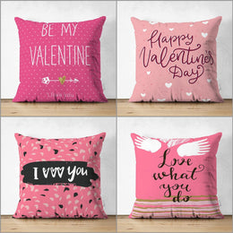 Love Pillow Cover|Romantic Pillowcase|Happy Valentine's Day Pillow|I Love You Cushion Cover|Love What You Do|Be My Valentine Cushion Case