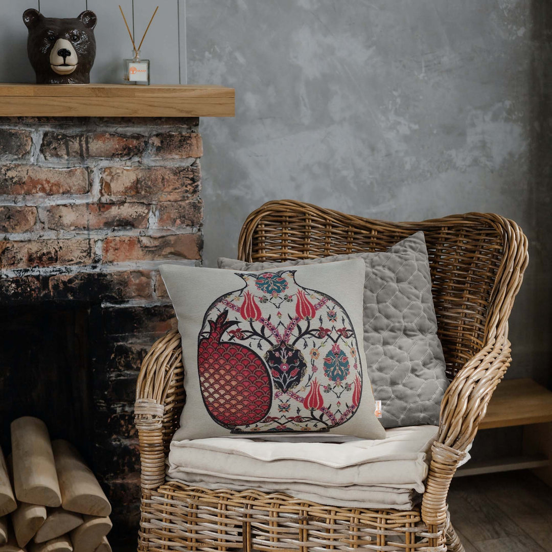 Tulip Tile Pattern Gobelin Tapestry Pillow Cover