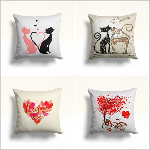 Love Throw Pillow Cover|Love Cat Cushion|Valentine&