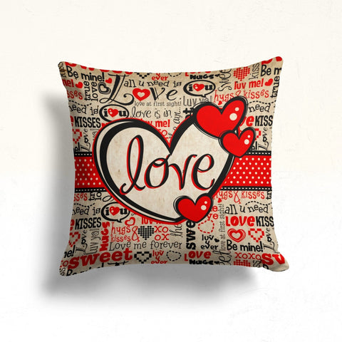 Love Throw Pillow Cover|Smile Print Valentine&