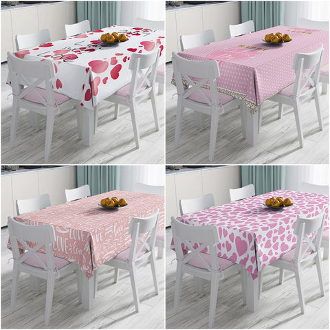 Love Themed Tabletop|Valentine Tablecloth|Heart Table Decor|Love Home Decor|Happy Valentine&