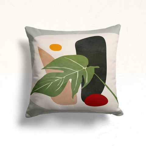 Abstract Leaves Pillow Case|Tropical Cushion Case|Modern Decorative Pillowtop|Plant Print Decor|Floral Farmhouse Cushion|Boho Bedding Pillow