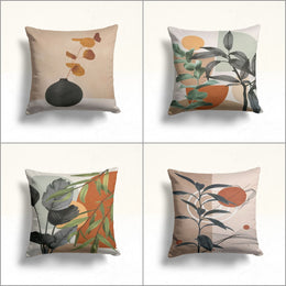 Leaves Pillow Cover|Housewarming Abstract Floral Cushion|Leaves Cushion Case|Decorative Pillowtop|Onedraw Home Decor|Boho Bedding Decor