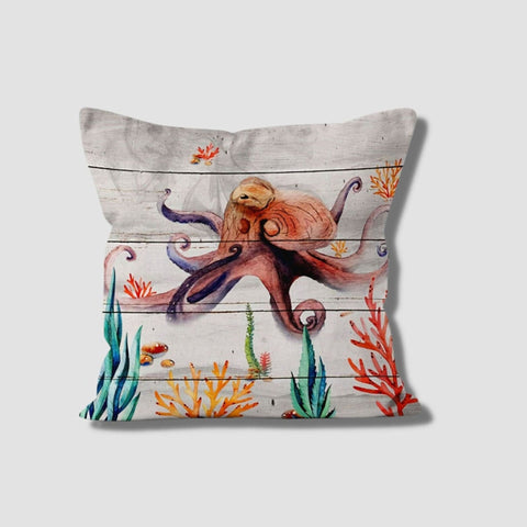 Sea Turtle Pillow Case|Nautical Summer Cushion Cover|Navy Marine Pillowcase|Beach House Decor|Sea Turtle Print Coastal Throw Pillow Cover