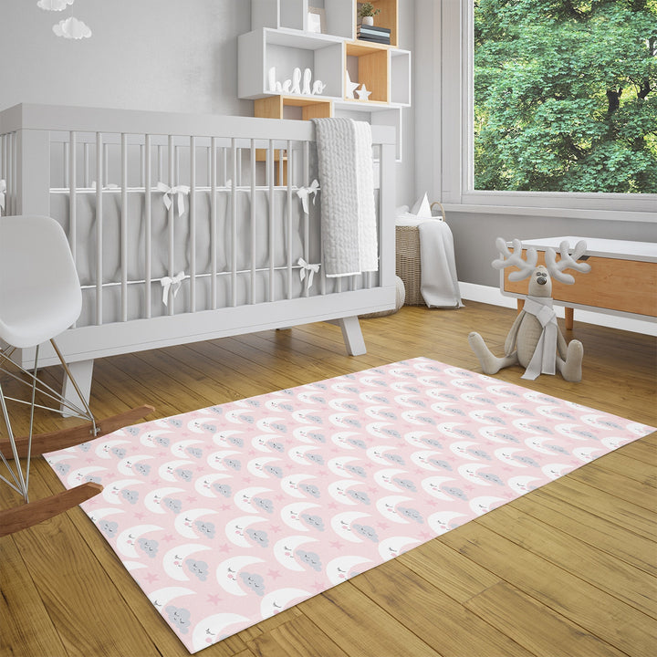 Kids Room Carpet|Grandpa Moon Rug|Cloud Non-Slip Rug|Star Print Nursery Carpet|Sweat Dreams Carpet|Children's Decorative Anti-Slip Rug
