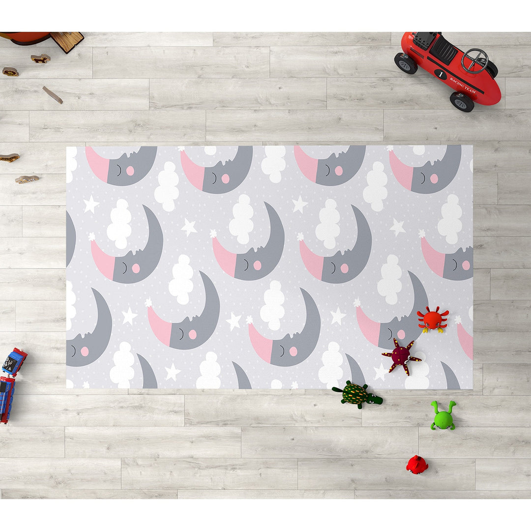 Kids Room Carpet|Grandpa Moon Rug|Cloud Non-Slip Rug|Star Print Nursery Carpet|Sweat Dreams Carpet|Children's Decorative Anti-Slip Rug