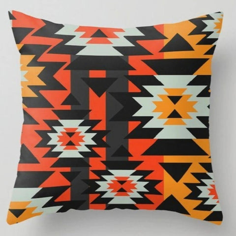 Rug Pillowtop|Ethnic Decoration|Aztec Pillowcase|Rug Pillow Case|Decorative Cushion|Geometric Cushion|Brick Color Case|Native American Decor