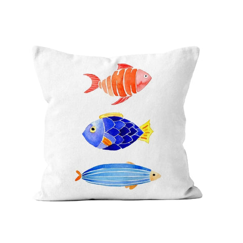 Fish Print Pillowtop|Nautical Summer Cushion Cover|Colorful Fish Decor|Beach House Pillow|Abstract Coastal Throw Pillow|Marine Pillowcase