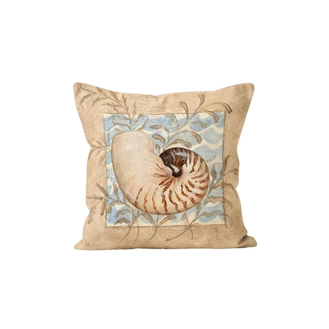 Seashell Pillow Case|Starfish Cushion Cover|Oyster Cushion Case|Nautical Home Decor||Beach House Decor|Coastal Style Throw Pillow Cover
