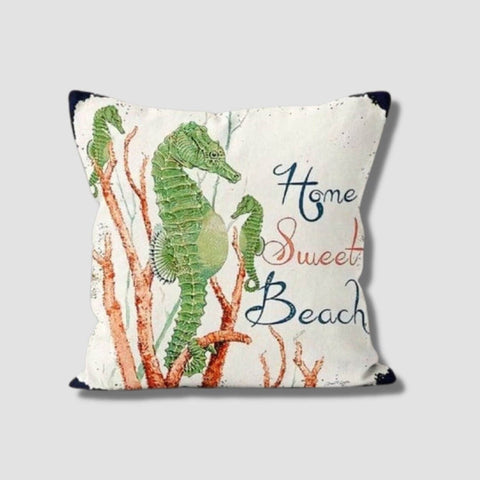 Sea Turtle Pillow Case|Nautical Summer Cushion Cover|Navy Marine Pillowcase|Beach House Decor|Sea Turtle Print Coastal Throw Pillow Cover
