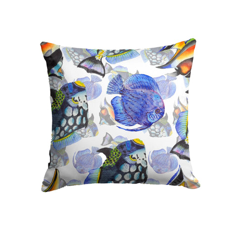 Nautical Pillow Case|Fish Coral Print Coastal Throw Pillow Cover|Seahorse, Seashell Cushion Cover|Navy Marine Pillowcase|Beach House Decor