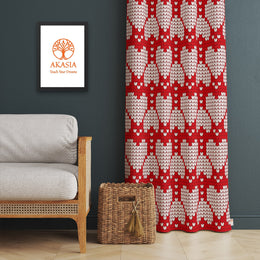 Heart Print Curtain|V-Day Curtain|Love Home Decor|Decorative Living Room Curtain|Thermal Insulated Window Treatment|Valentine's Day Gift