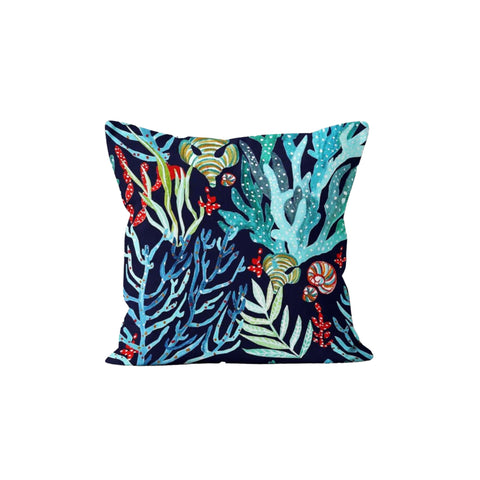 Coral Pillow Case|Starfish Cushion Cover|Coastal Pillowcase|Beach House Decor|Seahorse and Mermaid Coastal Throw Pillow Cover|Nautical Decor