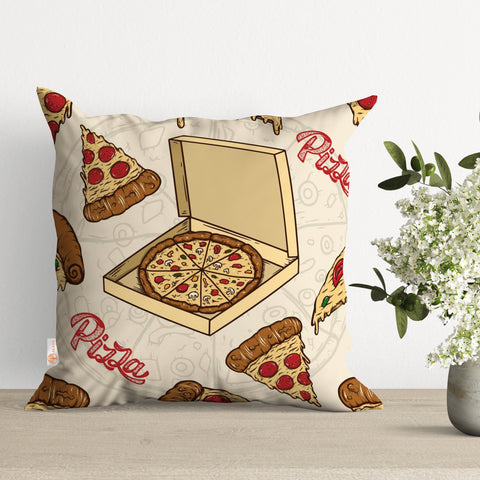 Pizza Print Pillow Cover|Food Cushion Case|Decorative Pillowtop|Pizza House Decor|Cozy Pillowcase|Outdoor Cushion Case|Sofa Throw Pillow