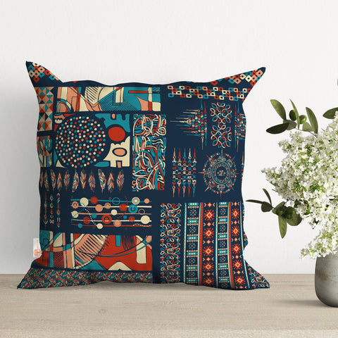 Abstract Pillow Cover|Ethnic Cushion Case|Decorative Pillowtop|Boho Bedding Decor|Cozy Pillowcase|Outdoor Cushion Case|Sofa Throw Pillow