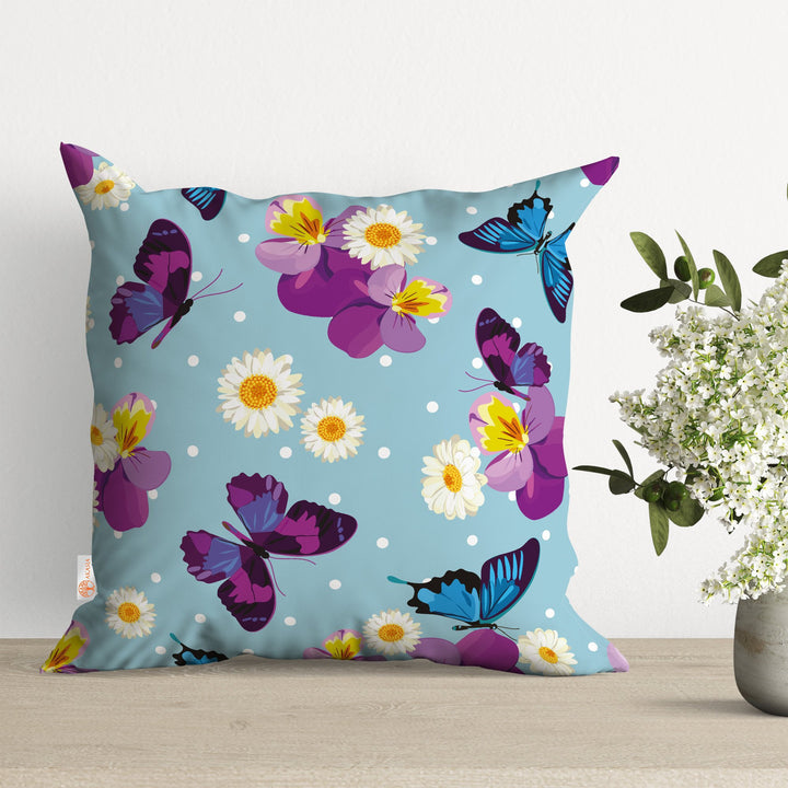 Floral Pillow Cover|Summer Cushion Case|Rose Print Pillowtop|Daisy Pillowcase|Butterfly Pillowcase|Outdoor Cushion Case|Sofa Throw Pillow