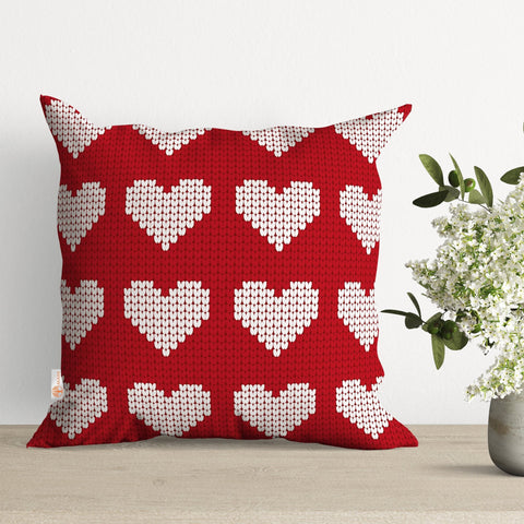 Heart Pillow Cover|V-Day Cushion Case|Decorative Pillowtop|Boho Bedding Decor|Love Pillowcase|Outdoor Cushion Case|Valentine&
