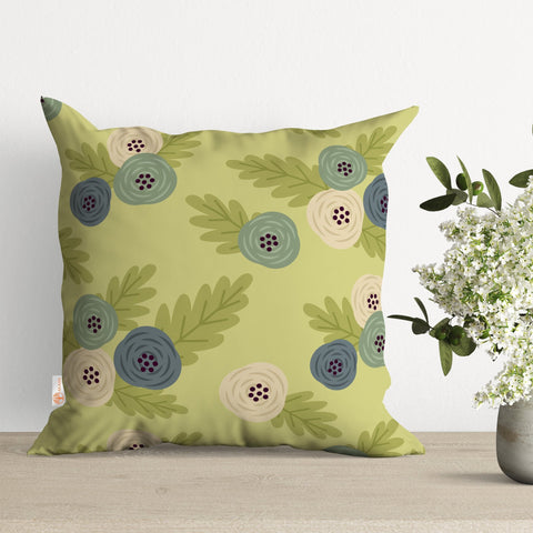 Floral Pillow Cover|Summer Cushion Case|Abstract Floral Pillowtop|Leaves Pillowcase|Plant Pillowcase|Outdoor Cushion Case|Sofa Throw Pillow