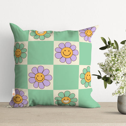 Daisy Pillow Cover|Summer Cushion Case|Floral Pillowtop|Check Pillowcase|Plaid Pillowcase|Outdoor Cushion Case|Decorative Sofa Throw Pillow