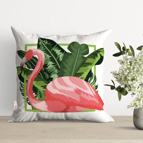 Flamingo Pillow Cover|Tropical Cushion Case|Decorative Pillowtop|Boho Bedding Decor|Animal Pillowcase|Outdoor Cushion Case|Sofa Throw Pillow
