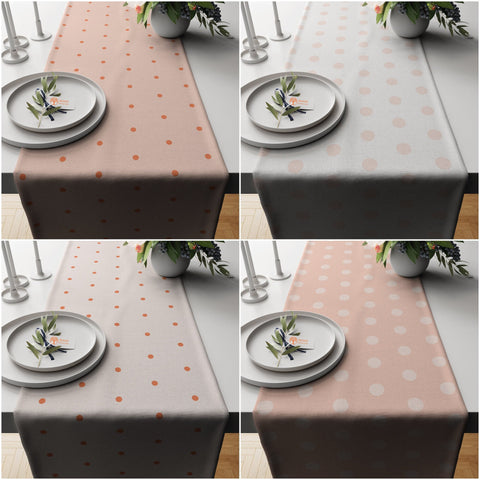 Polkadot Table Runner|Abstract Tablecloth|Geometric Tabletop|Rustic Home Decor|Farmhouse Kitchen Decor Gift|Housewarming Table Runner