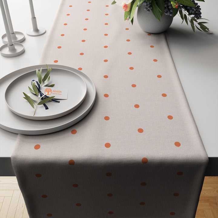 Polkadot Table Runner|Abstract Tablecloth|Geometric Tabletop|Rustic Home Decor|Farmhouse Kitchen Decor Gift|Housewarming Table Runner