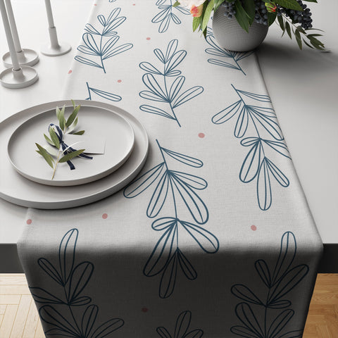 Onedraw Leaf Table Runner|Abstract Tablecloth|Floral Tabletop|Leaf Home Decor|Farmhouse Leaves Kitchen Decor Gift|Housewarming Table Runner