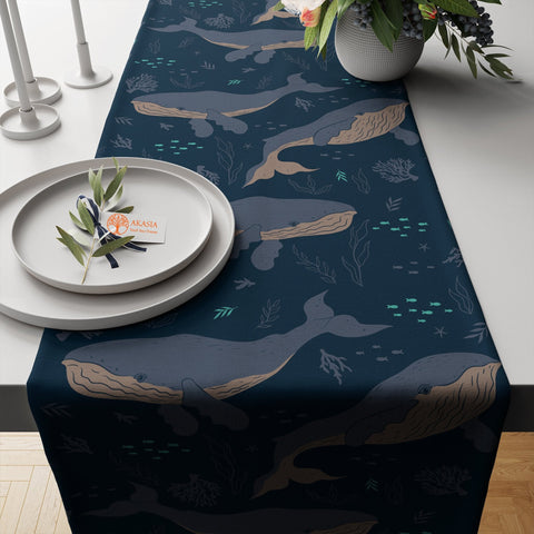 Nautical Table Runner with Mermaid Print – Akasia