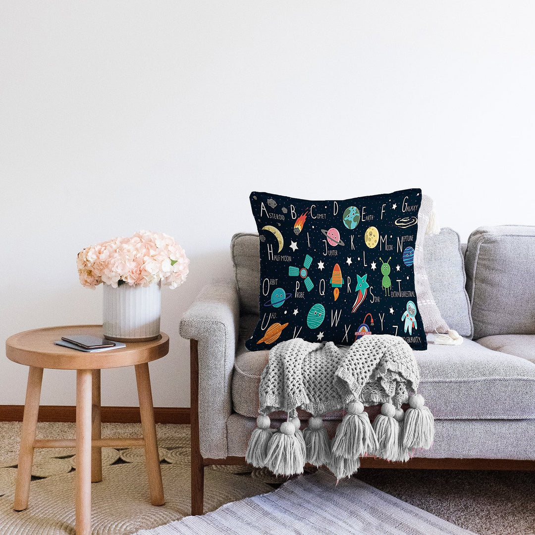 Kids Pillow Cover|Space Print Cushion Case|Kids Room Pillowcase|Boho Bedding Decor|Astronaut Pillowtop|Kid Cushion Case|Porch Throw Pillow