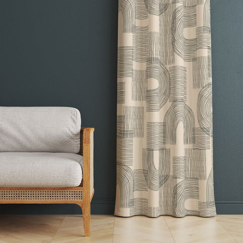 Modern Boho Curtain|Thermal Insulated Panel Window Curtain|Decorative Abstract Living Room Curtain|Housewarming Bohemian Window Decor